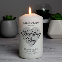 Personalised On Your Wedding Day Pillar Candle Extra Image 1 Preview